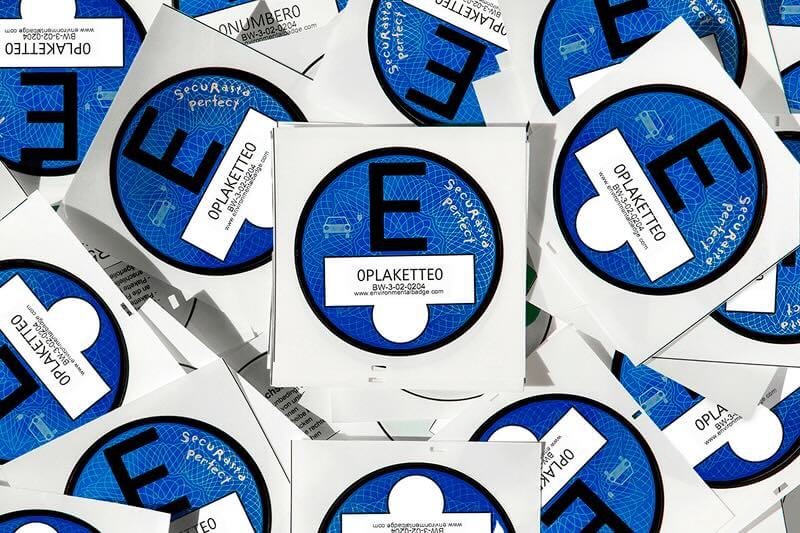 Collage van E-Plakette voor Duitsland